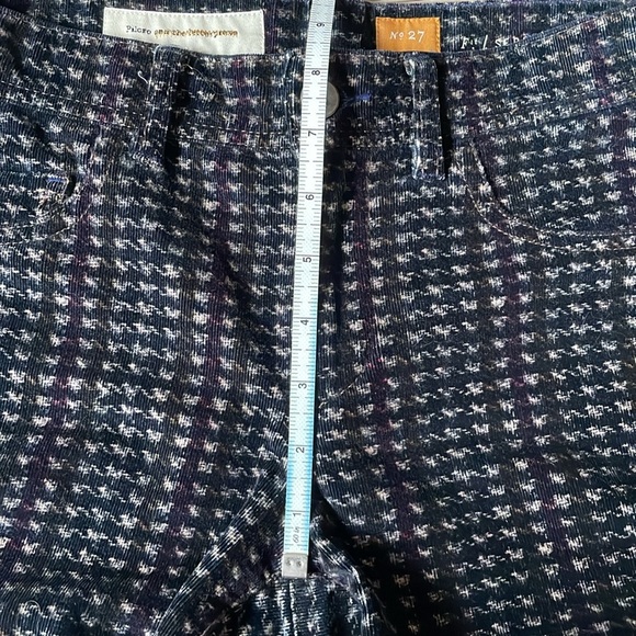 Pilcro and the Letterpress Serif fit Corduroy Print Pants Navy multi Womens 27 - Picture 8 of 13